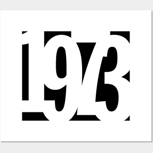 1973 Funky Overlapping Reverse Numbers for Light Backgrounds Posters and Art